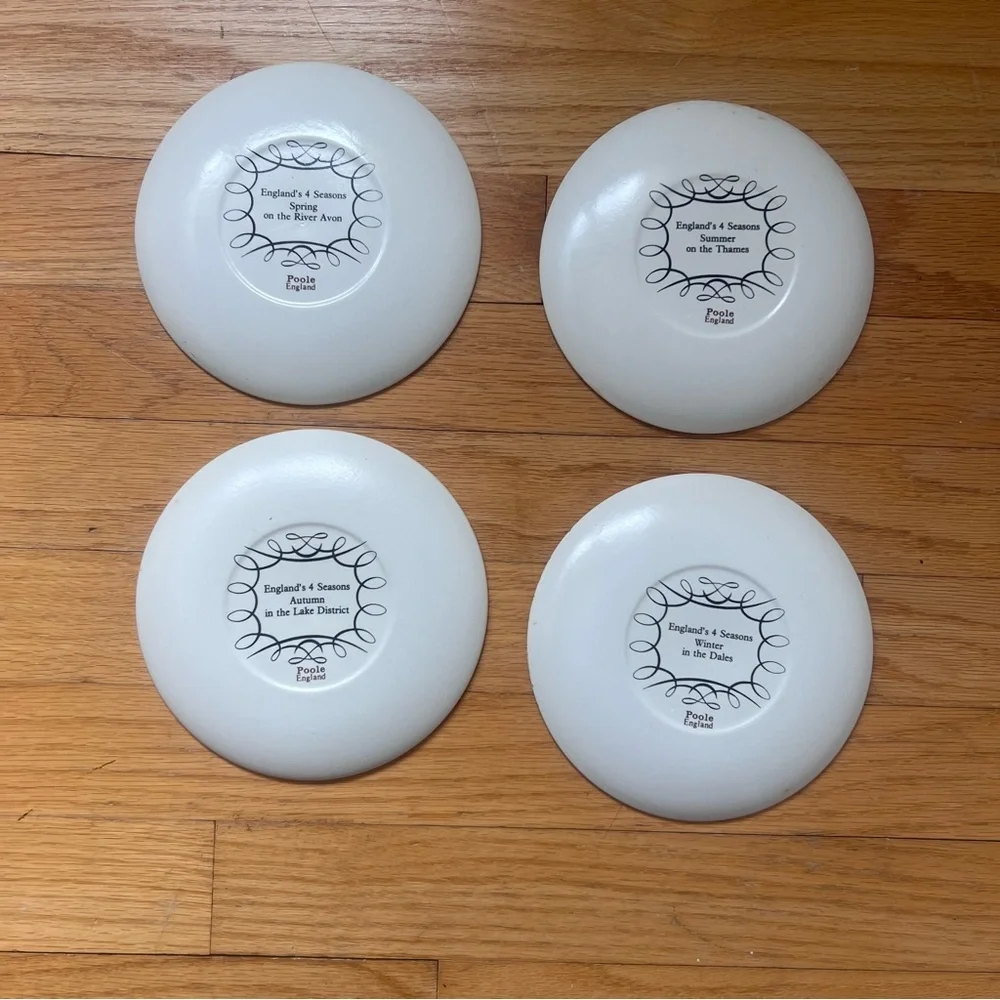 Poole Scenic small Plates - 4 seasons Set of 4 vintage